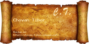 Chovan Tibor névjegykártya